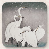 Japanisch Egrets Koson Cranes Winter Snow Getränkeuntersetzer (Vorderseite)