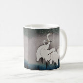 Japanisch Egrets Koson Cranes Winter Snow Kaffeetasse (VorderseiteRechts)