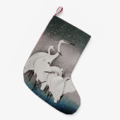 Japanisch Egrets Koson Cranes Winter Snow Kleiner Weihnachtsstrumpf (Vorderansicht (hängend))