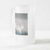 Japanisch Egrets Koson Cranes Winter Snow Mattglas Bierglas (Vorderseite Links)
