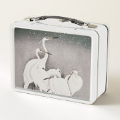 Japanisch Egrets Koson Cranes Winter Snow Metall Brotdose (Rückseite)