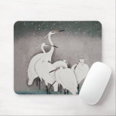 Japanisch Egrets Koson Cranes Winter Snow Mousepad (Mit Mouse)