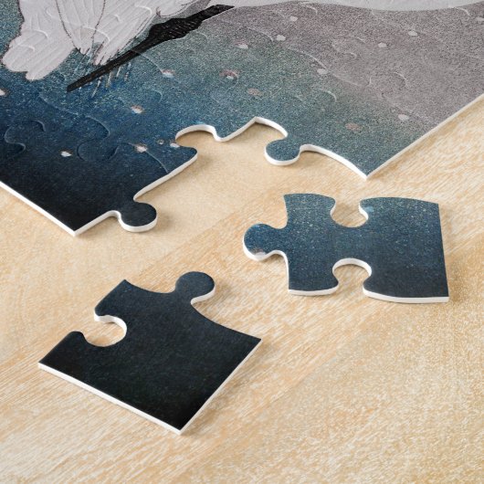 Japanisch Egrets Koson Cranes Winter Snow Puzzle (Seite)