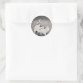 Japanisch Egrets Koson Cranes Winter Snow Runder Aufkleber (Tasche)