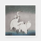 Japanisch Egrets Koson Cranes Winter Snow Serviette (Vorderseite)