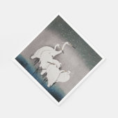 Japanisch Egrets Koson Cranes Winter Snow Serviette (Ecke)