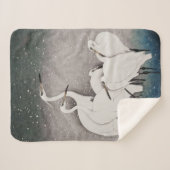 Japanisch Egrets Koson Cranes Winter Snow Sherpadecke (Vorderseite (Horizontal))