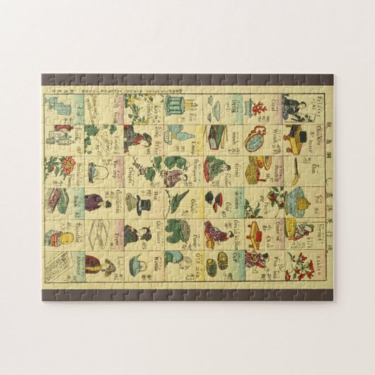 Japanisch-englisches Piktorium-Flash-Kartenposter Puzzle (Horizontal)
