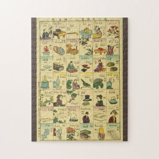 Japanisch-englisches Piktorium-Flash-Kartenposter Puzzle (Vertikal)