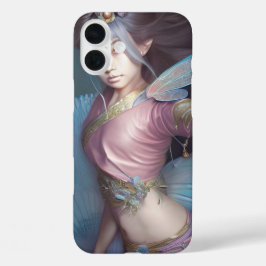 Japanisch Fairy rosa und hellblau Fantasy AI Art iPhone 16 Plus Hülle
