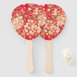 Japanisch Floral Cherry Blossom Red Gold Fächer