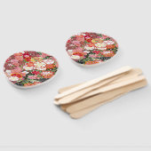 Japanisch Floral Cherry Blossom White Red Fächer (Non-assembled)