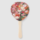 Japanisch Floral Cherry Blossom White Red Fächer (Vorderseite)