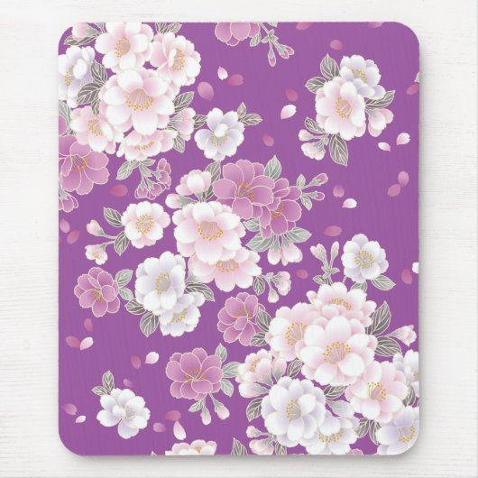 Japanisch Floral Kimono Muster Fine Art Mousepad (Vorne)