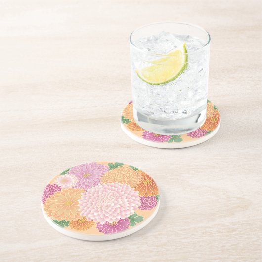 Japanisch Floral Kimono Muster Fine Art Sandstein Untersetzer (Seite)