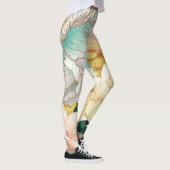 Japanisch Floral Turquoise Gold Leggings (Rechts)