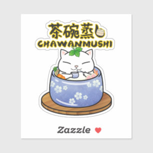 Japanisch Food Chawanmushi Cat Aufkleber