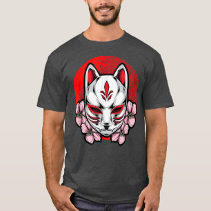 Japanisch für Maske ästhetische Kitsune Inari Anim T-Shirt