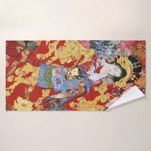 Japanisch Geisha Art -   Badhandtuch Set (Badehandtuch)