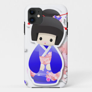 Japanisch Geisha Doll - iPhone Case der Blue Serie