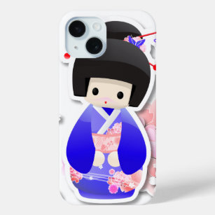 Japanisch Geisha Doll - iPhone Case der Blue Serie
