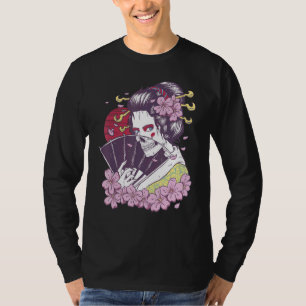 Japanisch Geisha Girl Sakura Cherry Blossom Beängs T-Shirt