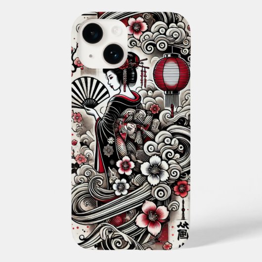 Japanisch Geisha iPhone Case - Stilvoll & langlebi (Rückseite)