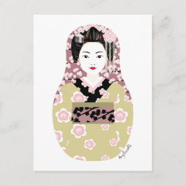 Japanisch Geisha Matryoshka Postcard Postkarte