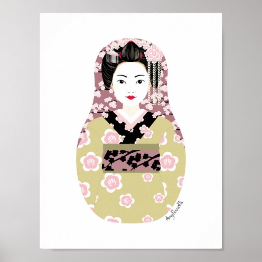 Japanisch Geisha Matryoshka Poster (Vorne)
