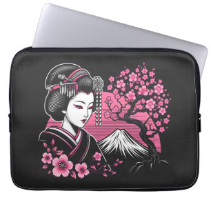 Japanisch Geisha Mount Fuji Japanisch Cherry Bloss Laptopschutzhülle