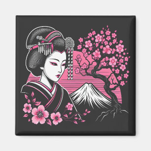 Japanisch Geisha Mount Fuji Japanisch Cherry Bloss Magnet