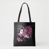 Japanisch Geisha Mount Fuji Japanisch Cherry Bloss Tasche (Vorderseite)