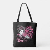Japanisch Geisha Mount Fuji Japanisch Cherry Bloss Tasche (Rückseite)