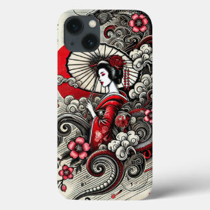 Japanisch Geisha Phone Case - Elegantes Kunstdesig
