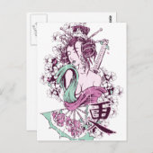 Japanisch Geisha Postkarte (Vorne/Hinten)