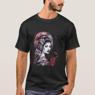 Japanisch Geisha Sakura Cherry Blossom Kimono Japa T-Shirt