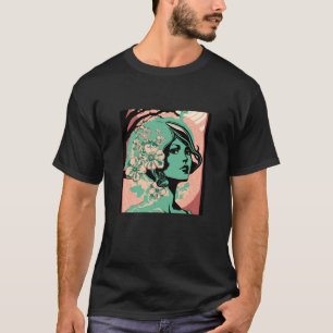 Japanisch Geisha Samurai Retro Vintag Kimon T-Shirt