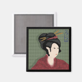 Japanisch Girl Magnet (Vorderseite/Rückseite)