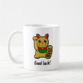 Japanisch Golden Lucky Cat "Viel Glück" Kaffeetasse (Links)