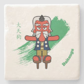 Japanisch Great Tengu Yokai Steinuntersetzer (Vorderseite)