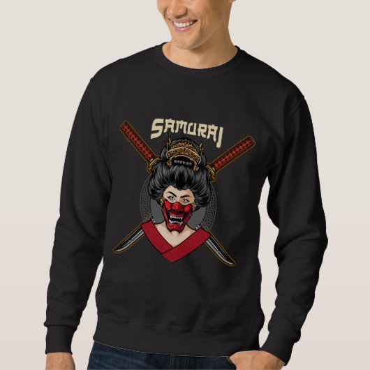 Japanisch Hannya Mask Geisha Samurai Sweatshirt (Vorderseite)