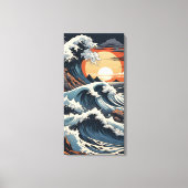 Japanisch Hokusai Wave Leinwanddruck (Vorderseite)