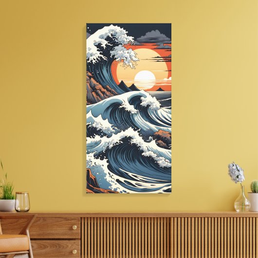 Japanisch Hokusai Wave Leinwanddruck (Insitu (Wohnzimmer))