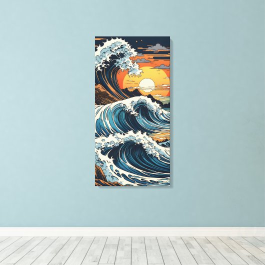 Japanisch Hokusai Wave Leinwanddruck (Insitu (Holzboden))