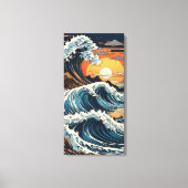 Japanisch Hokusai Wave Leinwanddruck (Vorderseite)