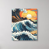 Japanisch Hokusai Wave Leinwanddruck (Vorderseite)