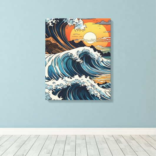 Japanisch Hokusai Wave Leinwanddruck (Insitu (Holzboden))