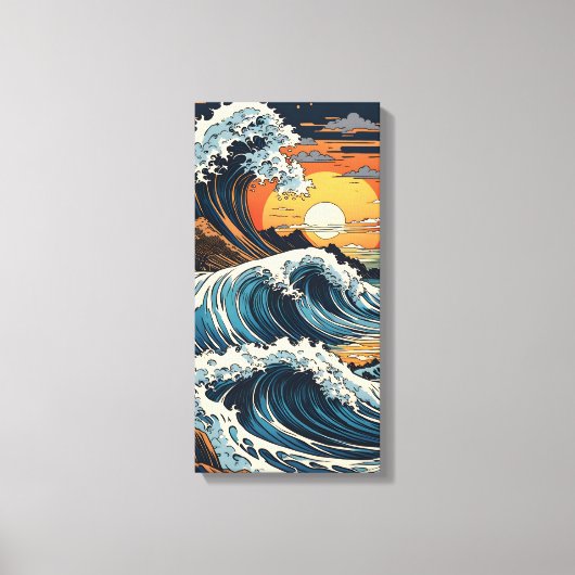 Japanisch Hokusai Wave Leinwanddruck (Vorderseite)