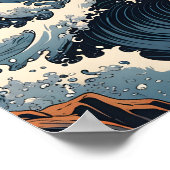Japanisch Hokusai Wave Poster (Ecke)