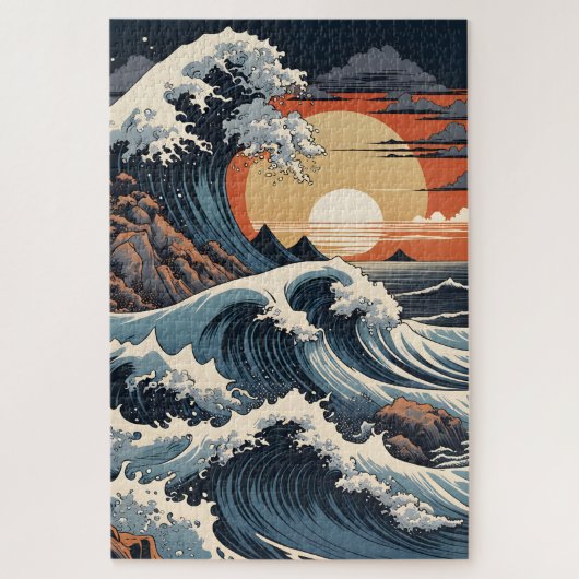 Japanisch Hokusai Wave Puzzle (Vertikal)